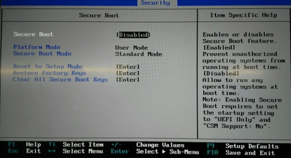 Как отключить Secure Boot в BIOS