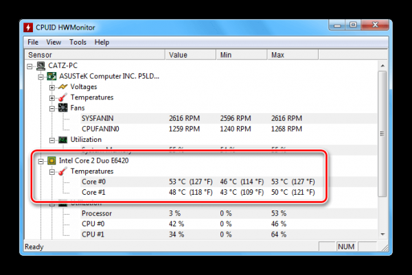Как узнать температуру процессора в Windows 7