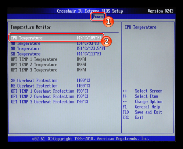 Как узнать температуру процессора в Windows 7